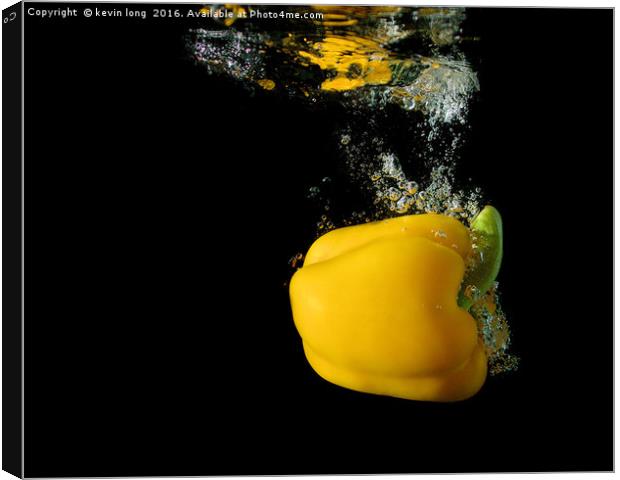 high speed photography with peppers  Canvas Print by kevin long