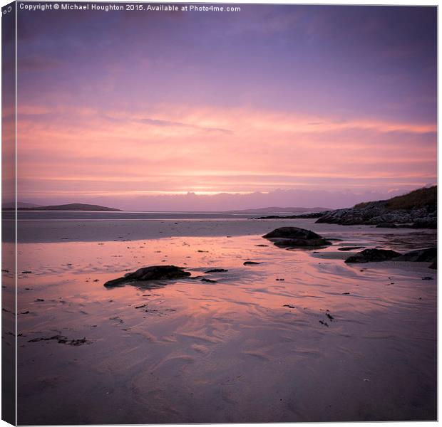 Luskentyre in the Pink Canvas Print by Michael Houghton
