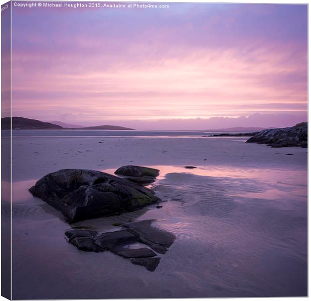 Pink sunset at Luskentyre Canvas Print by Michael Houghton