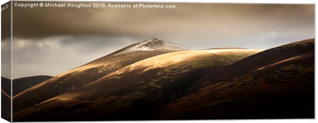 Light on Skiddaw Little Man  Canvas Print by Michael Houghton