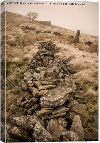 Top Withens through the mist Canvas Print by Michael Houghton