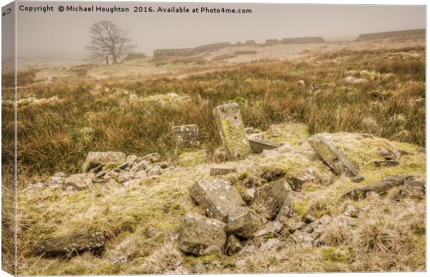 Misty Bronte Ruins Canvas Print by Michael Houghton