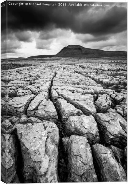 Ingleborough from White Scars Canvas Print by Michael Houghton
