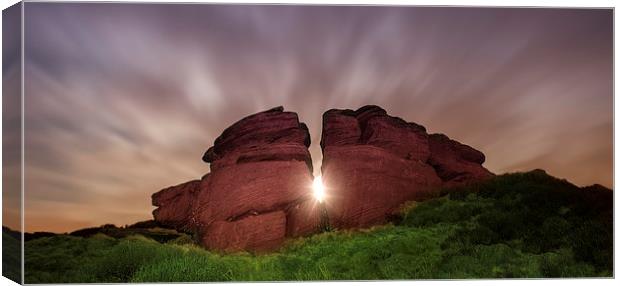 Moon rise over the Peak District Canvas Print by Andy Evans