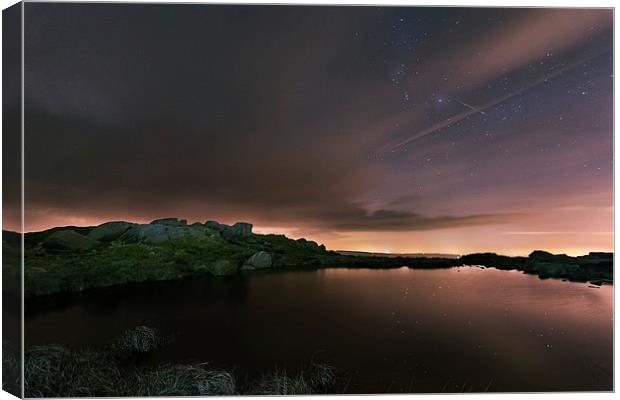Geminids Doxey Pool Canvas Print by Andy Evans