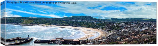 Scarborough Panoramic View from the Castle  Canvas Print by Neil Vary