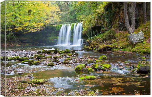  Waterfalls at Brecon Canvas Print by Graham Light