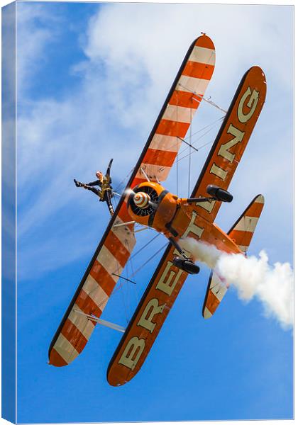Breitling Wingwalkers Over Cosford Canvas Print by Barrie May