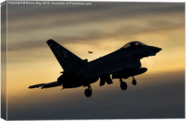 Eurofighter Typhoon - Sunset Approach Canvas Print by Barrie May