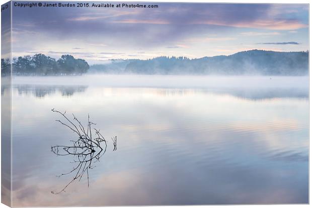 Morning Mist, Loch Ard Canvas Print by Janet Burdon