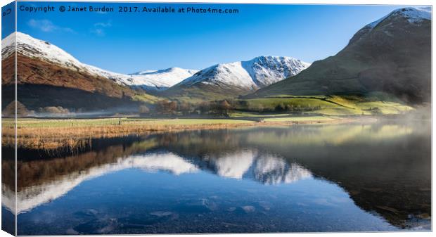 Autumn Reflection on Brothers Water Canvas Print by Janet Burdon