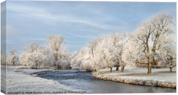 The River Eamont in Winter Canvas Print by Janet Burdon