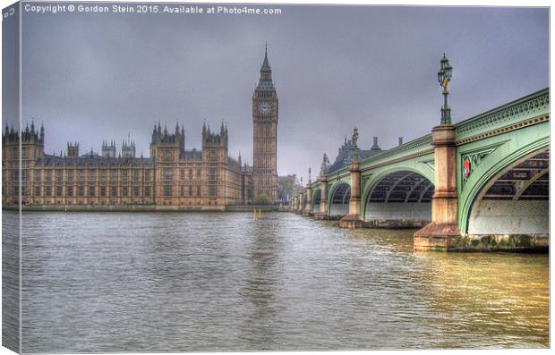  Bridging the Thames Canvas Print by Gordon Stein