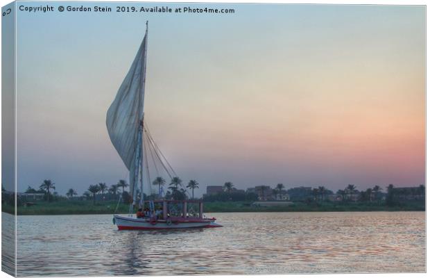 Felucca at Dusk; Chapter 1 Canvas Print by Gordon Stein