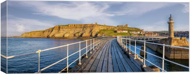 Whitby From The East Pier Canvas Print by Richard Burdon