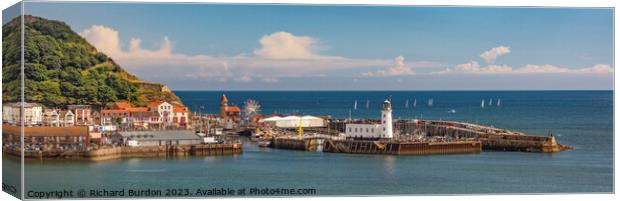 Scarborough Harbour Panorama Canvas Print by Richard Burdon