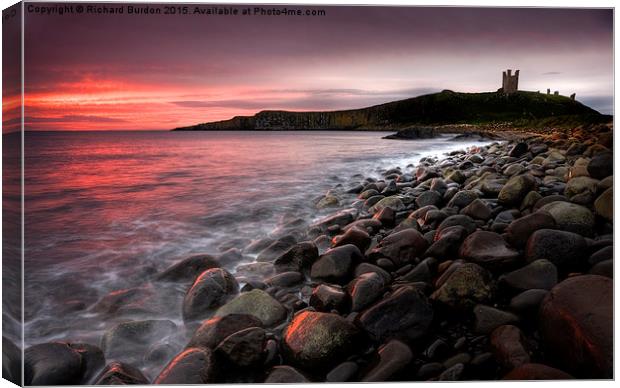 Greymare Dawn, Dunstanburgh Canvas Print by Richard Burdon