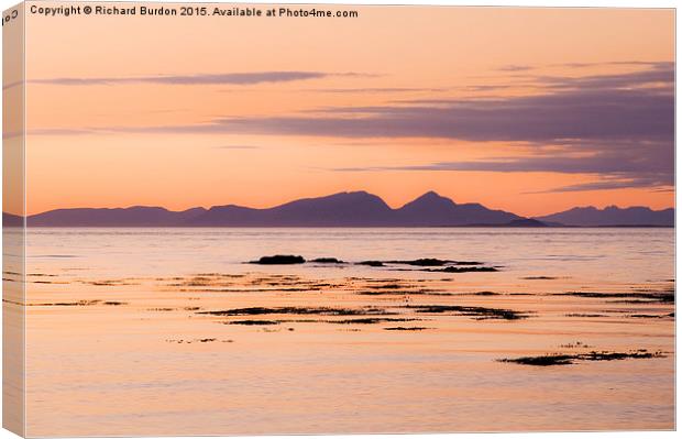 Rhum Sunset from Port na Ba Canvas Print by Richard Burdon