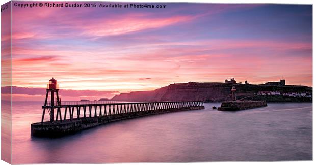  Winter Sunrise Over Whitby Canvas Print by Richard Burdon