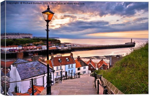 Whitby From The 199 Steps Canvas Print by Richard Burdon
