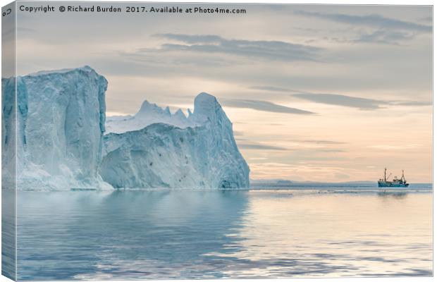 Towering Icebergs Canvas Print by Richard Burdon