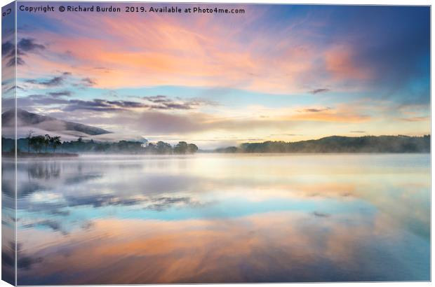 Loch Ard Sunrise Canvas Print by Richard Burdon