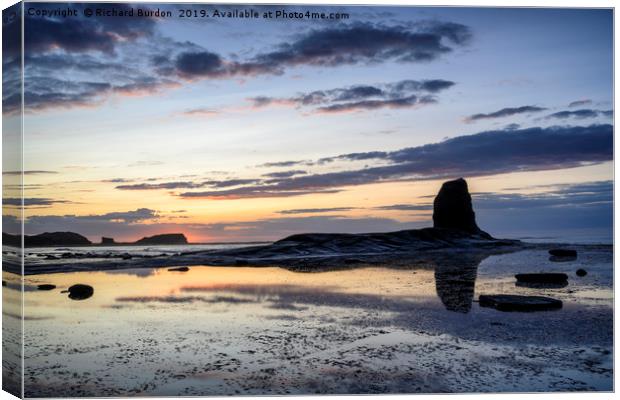 Summer Sunset at Saltwick Bay Canvas Print by Richard Burdon