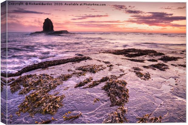 A Summer Sunrise at Saltwick Bay Canvas Print by Richard Burdon