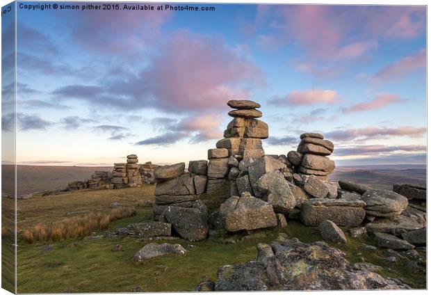  Great Staple Tor Canvas Print by simon pither