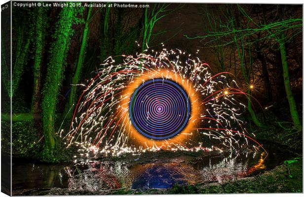  Woodland firework light painting Canvas Print by Lee Wright