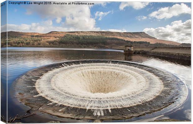  Ladybower Reservoir plughole  Canvas Print by Lee Wright