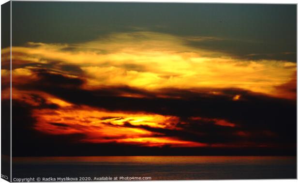 Sunset Sea Canvas Print by Radka  Myslikova