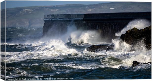 Rough weather on the Isle of Anglesey, North Wales Canvas Print by Gail Johnson