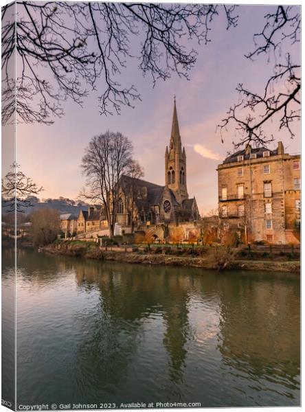 walking around Bath historic city centre at dawn  Canvas Print by Gail Johnson