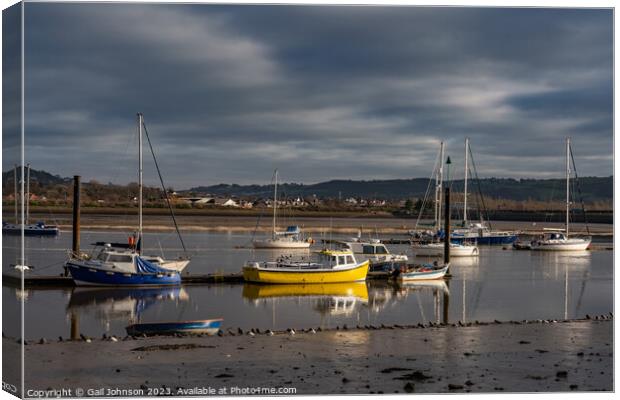 Conwy castle and town at sunrise North Wales  Canvas Print by Gail Johnson