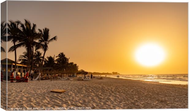 sunset on  Kotu beach The Gambia , Africa Canvas Print by Gail Johnson