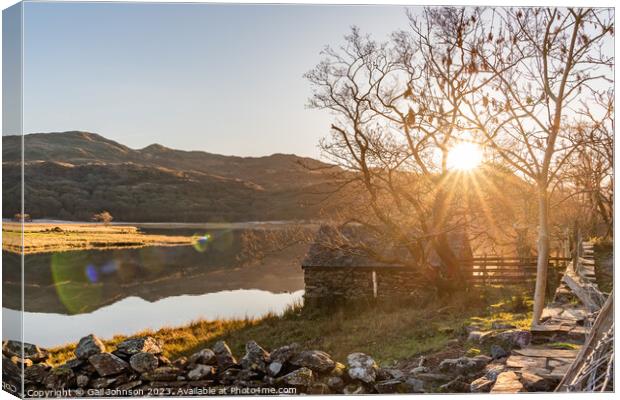 Reflection views around Snowdonia lakes in winter  Canvas Print by Gail Johnson