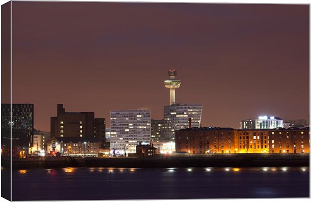 Liverpool night cityscape Canvas Print by Gail Johnson