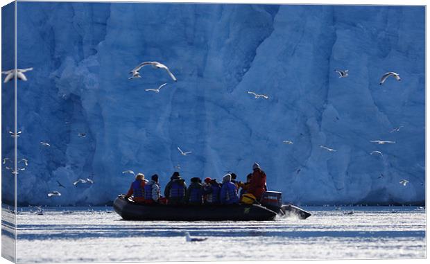 Glaciers and boat Canvas Print by Gail Johnson