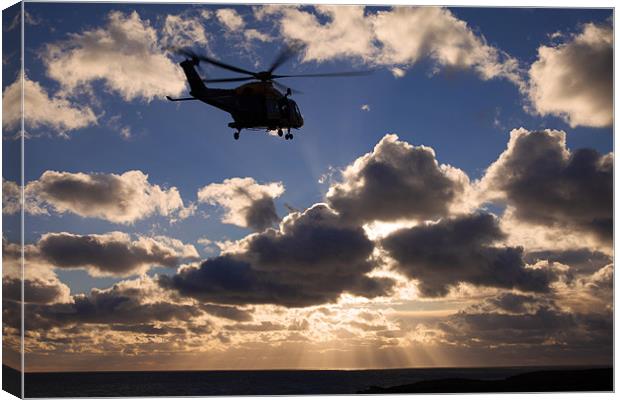 helicopter in sunbeams Canvas Print by Gail Johnson