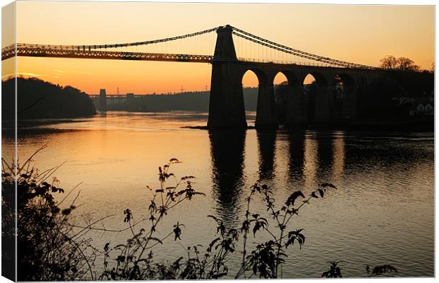 Menai Bridge Canvas Print by Gail Johnson