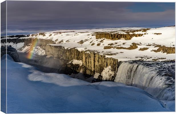 Icelandic Views - waterfalls Canvas Print by Gail Johnson