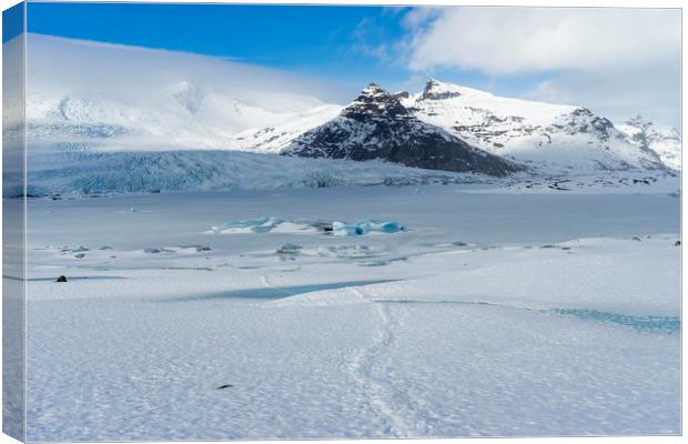 Fjallsárlon glacier (walk) Icelandic Views Canvas Print by Gail Johnson