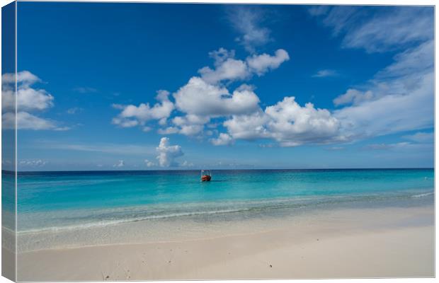 Beach Views around the small Caribbean island of C Canvas Print by Gail Johnson