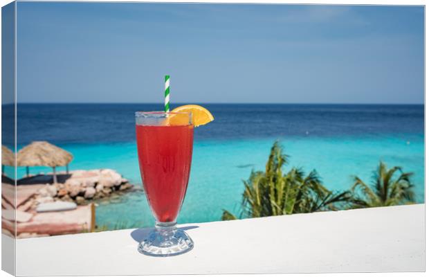 Red Cocktail  Views around the Caribbean island of Canvas Print by Gail Johnson