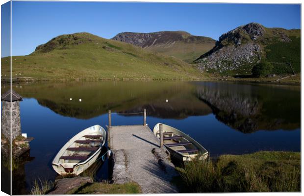 Llyn Y Dywarchen Canvas Print by Gail Johnson