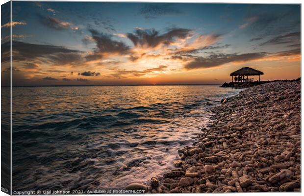   Sunset Views around the Caribbean isalnd of Curacao  Canvas Print by Gail Johnson