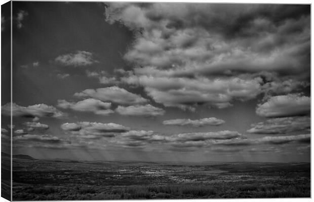 Clouds Over Burnley from Crown Point Mono Canvas Print by Glen Allen