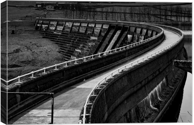 Baiting's Reservoir Walkway Over Dam Wall Mono Canvas Print by Glen Allen