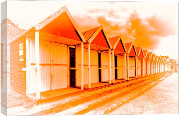 Beach Hut - Tangerine Canvas Print by Glen Allen